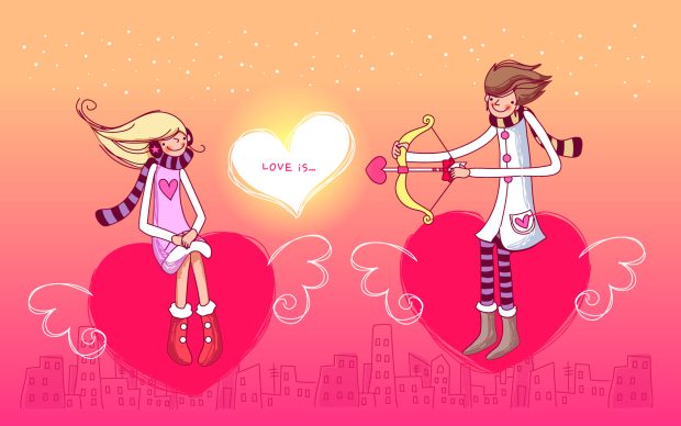 Valentines Background illustration Vector couple.