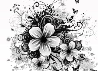 black and white flower wallpaper dowload free.