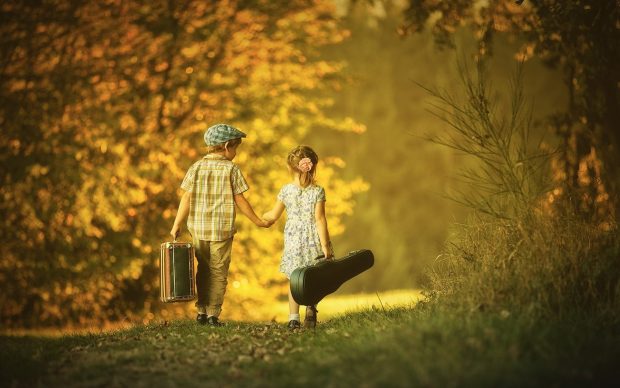 Boy and girl friendship cute wallpaper