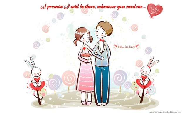 Cute Valentines day Cartoon Couple love
