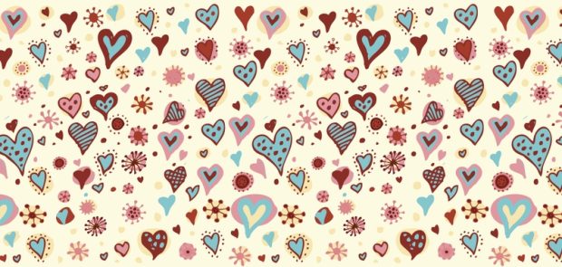 love cartoonish valentines day hearts girly wallpaper