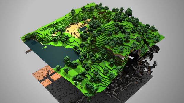 minecraft background trees lake