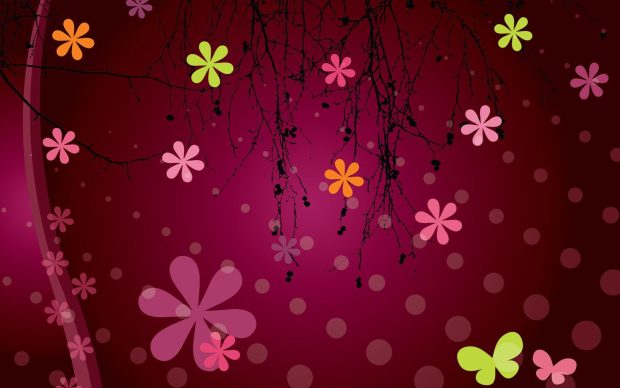 Vector flower patterns girly background