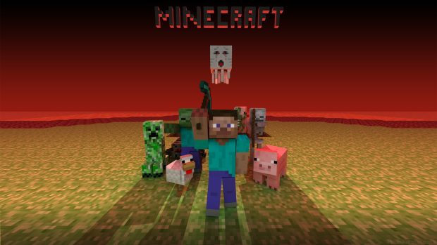 wallpaper minecraft mobs creeper snake zombie chicken pig man pixels