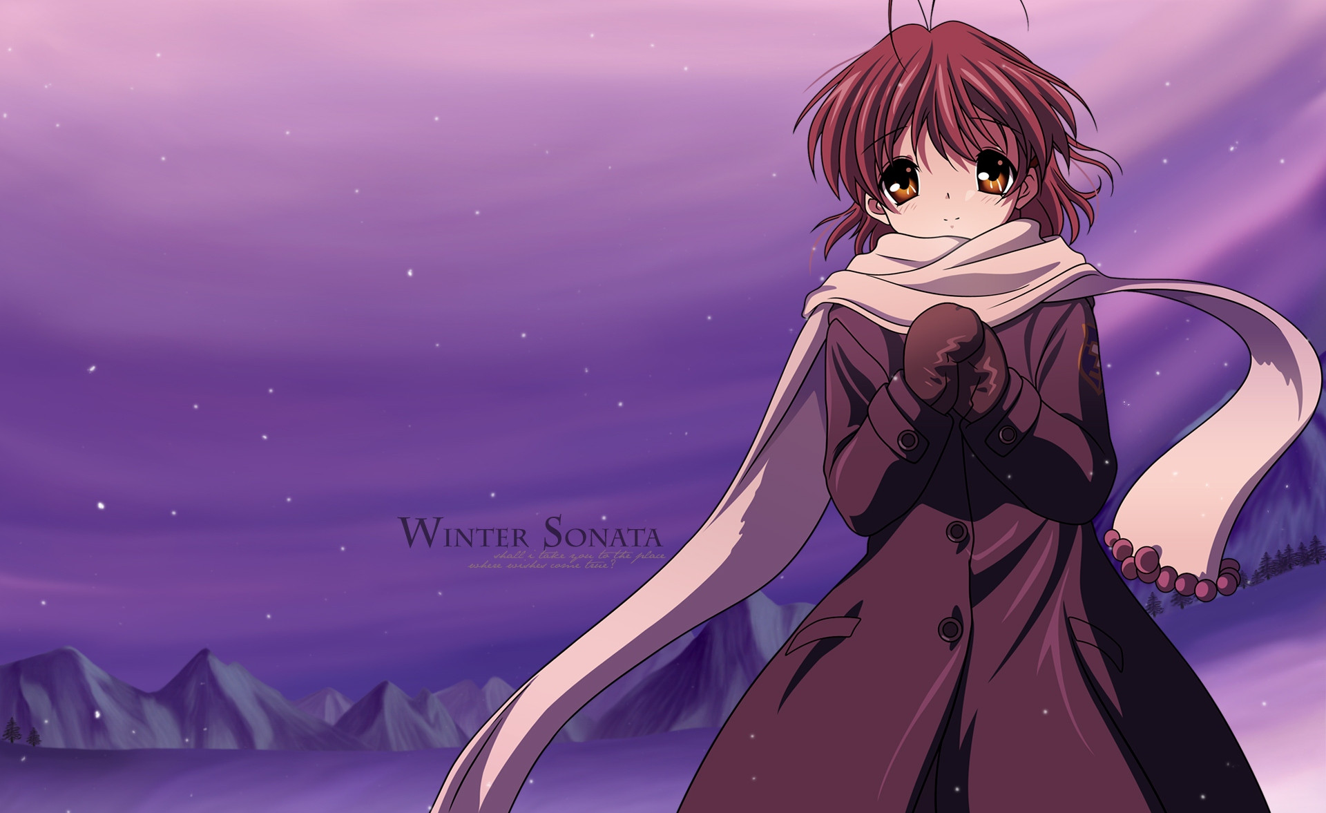 Anime Winter Landscape 2K wallpaper download