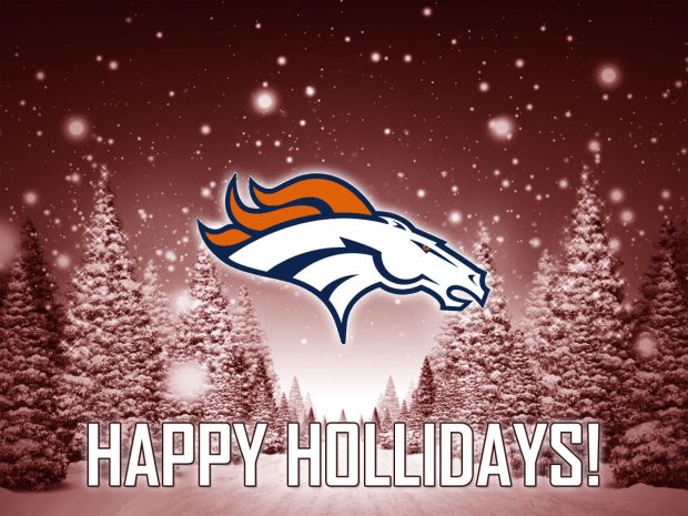 Denver Broncos Happy Holiday Desktop Background.