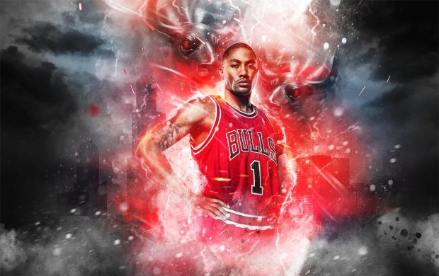 Derrick Rose Chicago Bulls Number 1 Wallpaper.