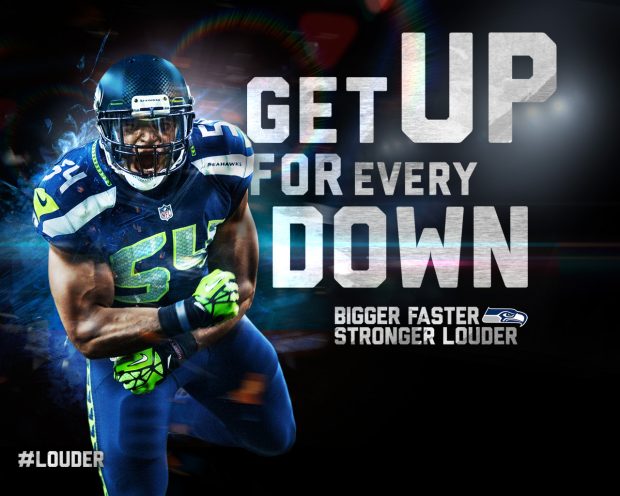 Get up for every down Seattle Seahawk Background.