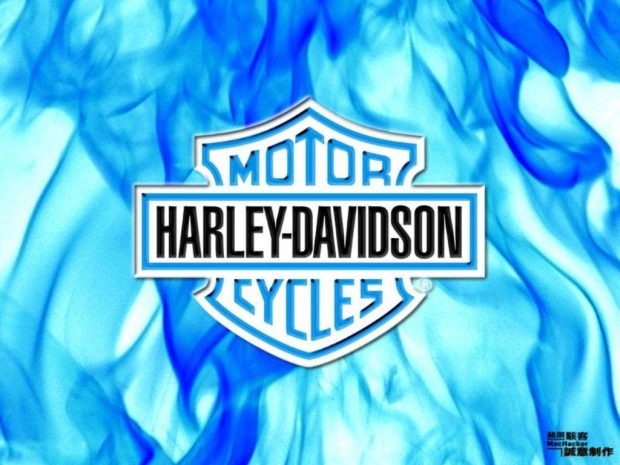 Harley Davidson Blue Logo Background.