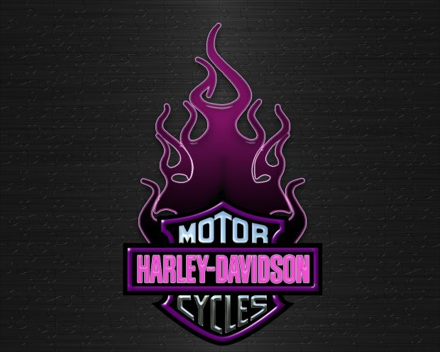 Harley Davidson Logo Pink Flame Wallpaper.