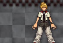 Boy character standing on a tiled floor animated wallpaper.