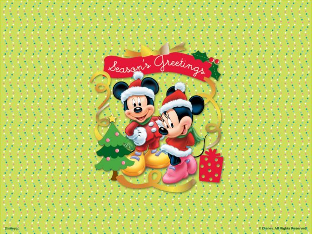 Mickey Mouse Christmas Season Greetings Wallpaper.