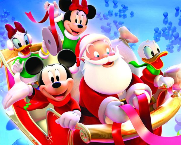 Mickey Mouse Happy Christmas Wallpaper.