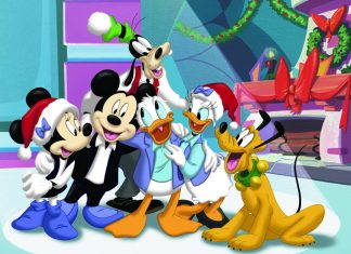 Mickey Mouse Main Characters Christmas HD Wallpaper.