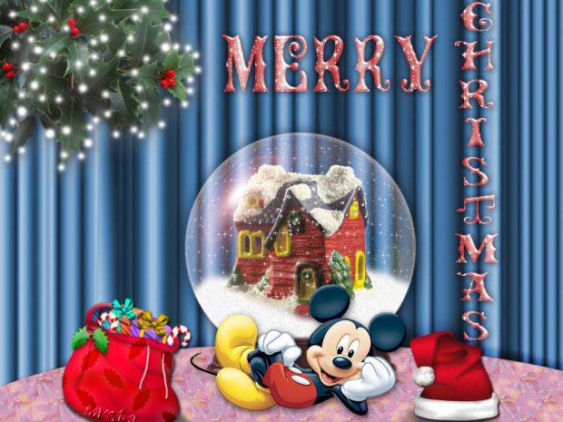 Mickey Mouse Merry Christmas Wallpaper.