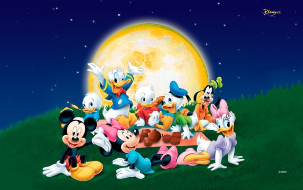 Mickey Mouse Moon Wallpaper.