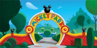 Mickey Mouse Park Cartoon HD Wallpaper.