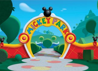 Mickey Mouse Park Cartoon HD Wallpaper.