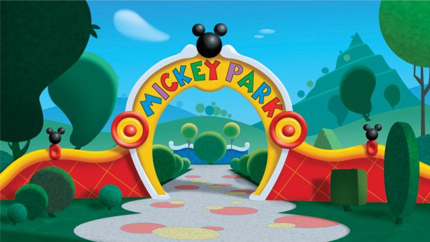 Mickey Mouse Park Cartoon HD Wallpaper.