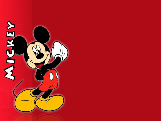 Mickey Mouse Red Background Desktop.