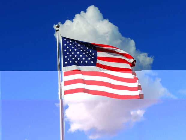 Sky Blue American Flag Wallpaper HD.