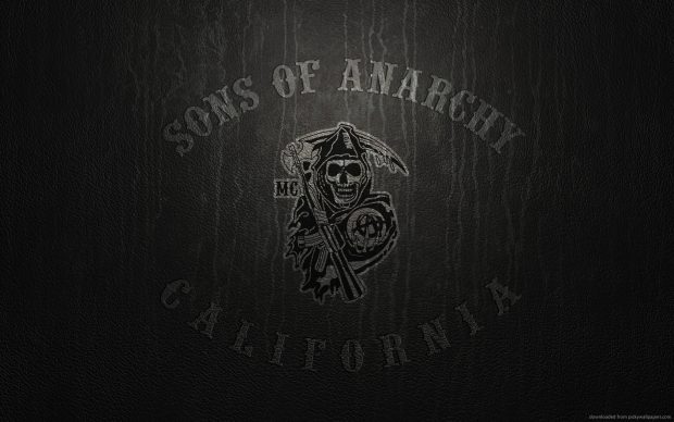 Sons Of Anarchy Logo On Leather wallpaper.