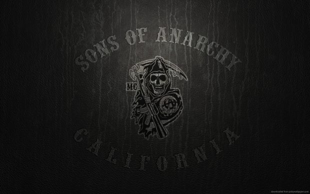 Sons Of Anarchy Logo On Leather wallpaper.