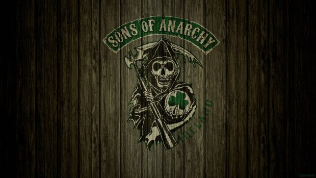 Sons of Anarchy Logo Wood Background.