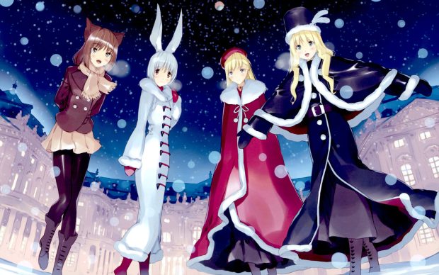 Winter Anime Wallpapers HD download free.