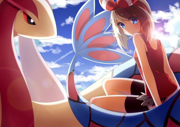 Cute May Milotic Pokemon HD Wallpaper.