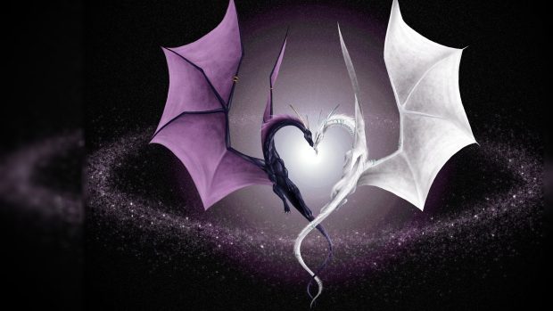 Dragon love couple wallpaper Backgrounds.