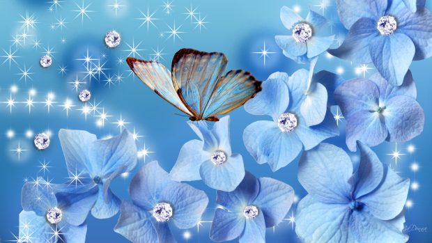 3d abstract butterfly wallpapers blue.