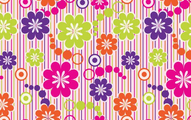 Abstract colorful flowers wallpaper picture.