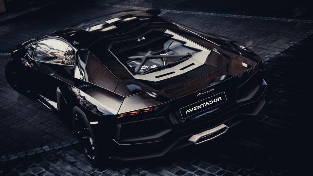 Aventador Lamborghini black wallpaper HD.