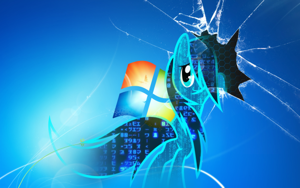 Background screen cracked virus pony.