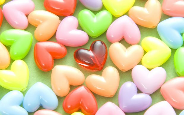 Beautiful colorful image love hearts wide.