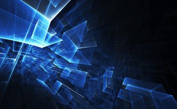 Blue Squares Abstract Wallpaper.