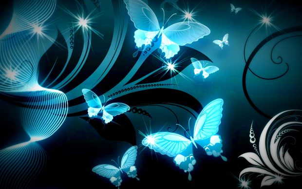 Blue butterfly wallpaper HD download.