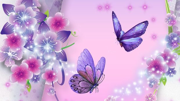 Butterfly wallpaper purple star.