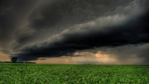 Clouds storm rain field wallpaper HD.