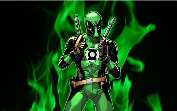 Deadpool Green Lantern Desktop Wallpaper.