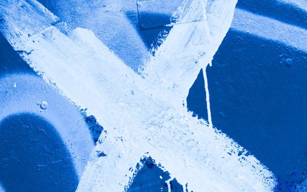 Desktop abstract blue cross metal paint 2560x1600 background.