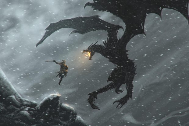 Dragon skyrim wallpaper HD 1080.