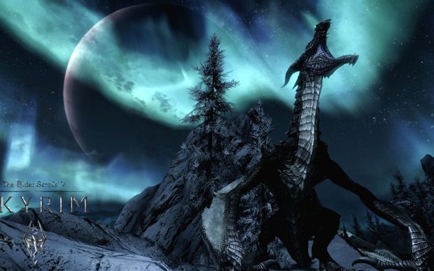 Dragon skyrim wallpaper HD free download.