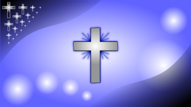 Iceblue Glowing Cross Wallpaper HD background.