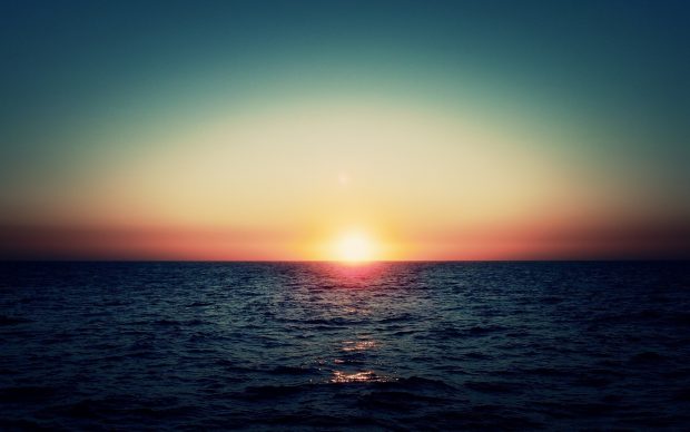 Image sea waves sunset photo.