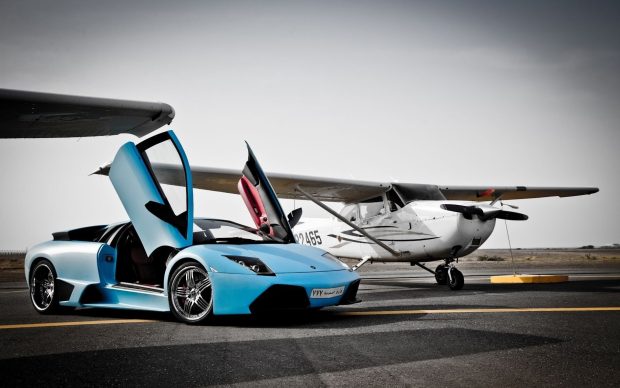 Lamborghini background murcielago vs plane wide.