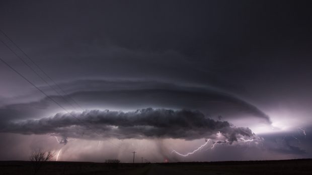 Lightning storm clouds wallpaper HD.