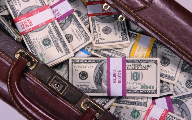 Loaded bag of money wallpaper HD.