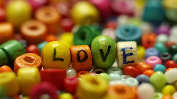 Love colorful background wallpaper HD.